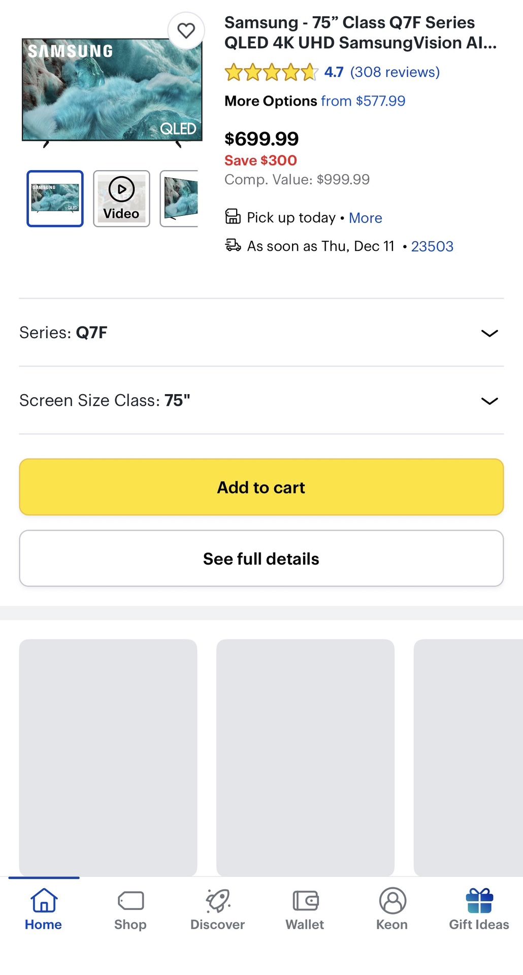 75 Inch Samsung Qled Q7f