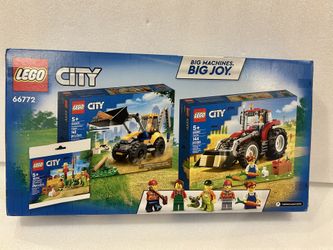 LEGO City Big Wheel Gift Set, 2in1 Tractor and Construction Digger Building Toy Sets 
