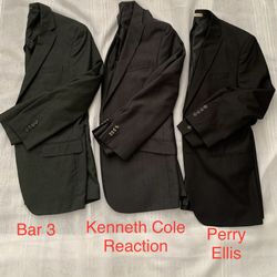Kenneth Cole / Bar 3 Slim Fit / Perry Ellis Men’s Size 40R 2-Buttons Suit Jacket