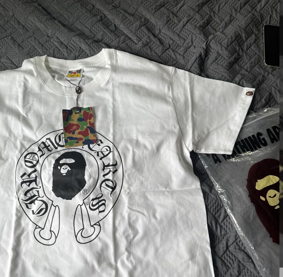 white bape tee