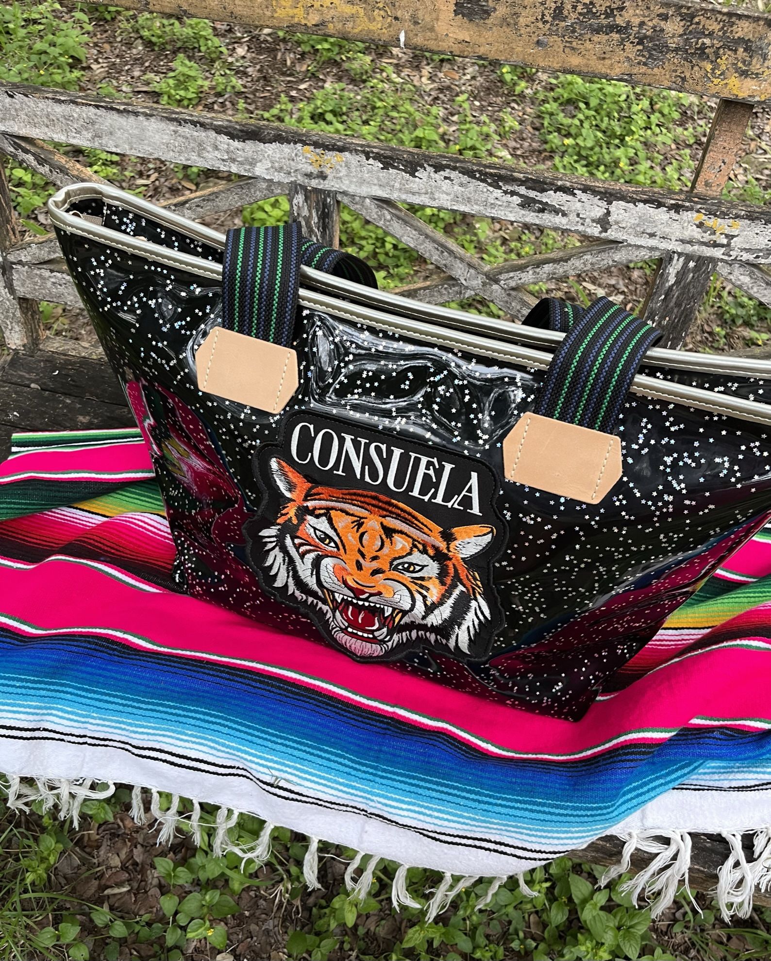 Consuela One of a Kind Dreamy W Tiger Large Zipper Tote for Sale