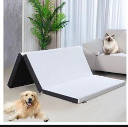 Folding Mattress, 3 inch Twin Tri-Folding Memory Form Mattress,Portable Trifold Mattress Topper with Washable Cover, Non-Slip Bottom Camping Mattress