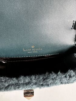 Kate Spade Audrey Faux Shearling Micro Crossbody Bag Peacock K9280 New