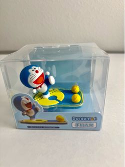 Genuine Doraemon Phone Holder Cute Cartoon Desktop Ornament Anime Figure Doll