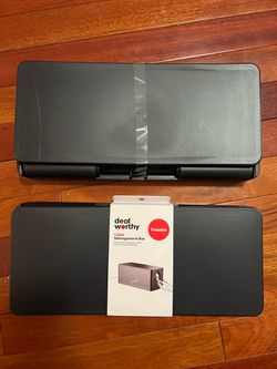 Deal Worthy - Cable Management Box -  Black - 13.5" x 5.5" x 5.5" LOT of 2