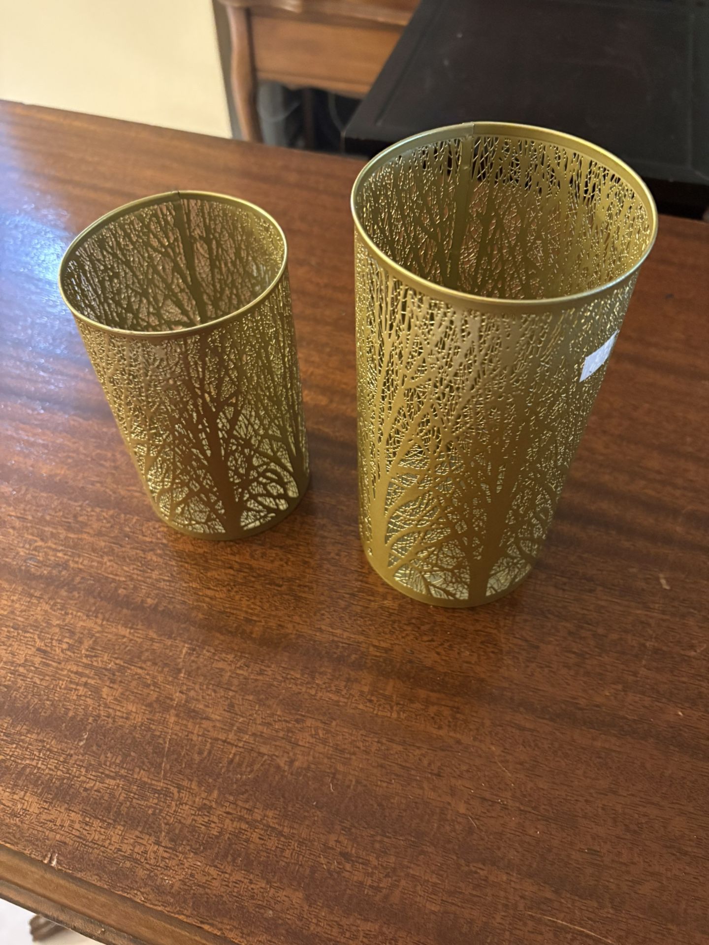 Gold Decorative Christmas Candle Holders