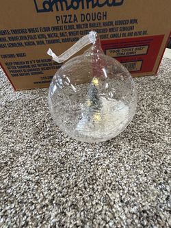 Crackle Glass Christmas Ornament with Winter Scene