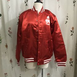 Red Satin Bomber Jacket Hija de tu Madre