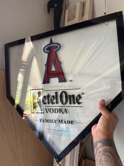 Item: Ketel One Vodka and Los Angeles Angels co-branded light-up sign shaped like home plate.