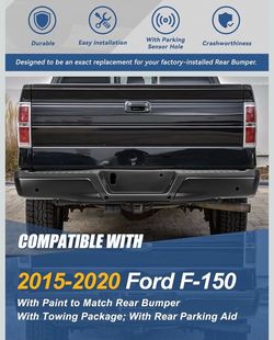 Auto Dynasty Rear Step Bumper Assembly Compatible with 2015-2020 Ford F-150