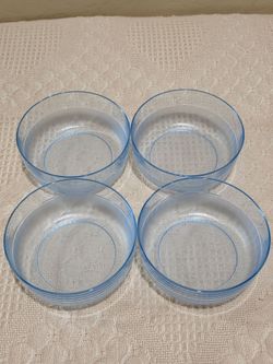 Genuine Tupperware Preludio Blue Acrylic Cereal Salad Bowls Set Of 4 *Please Read Description