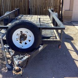 7 1/2 Ft X 14 Single Axel Trailer For $1500 Originally A Double Quad 
