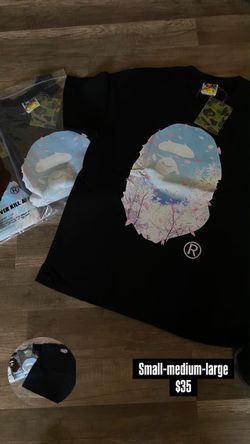 Bape shirt , cherry blossom design, black, size S-M-L