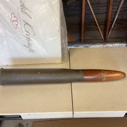 Authentic Tank Artillery Shell - With Wooden Tip
