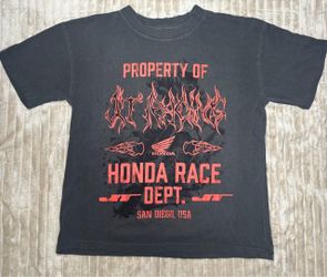 JT Racing x Honda Vintage Faded Gray/red/black Tee Shirt Sz M NWOT Official Gear