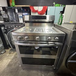 Samsung 5 burner stove with double oven door