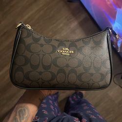 Coach purse black and brown