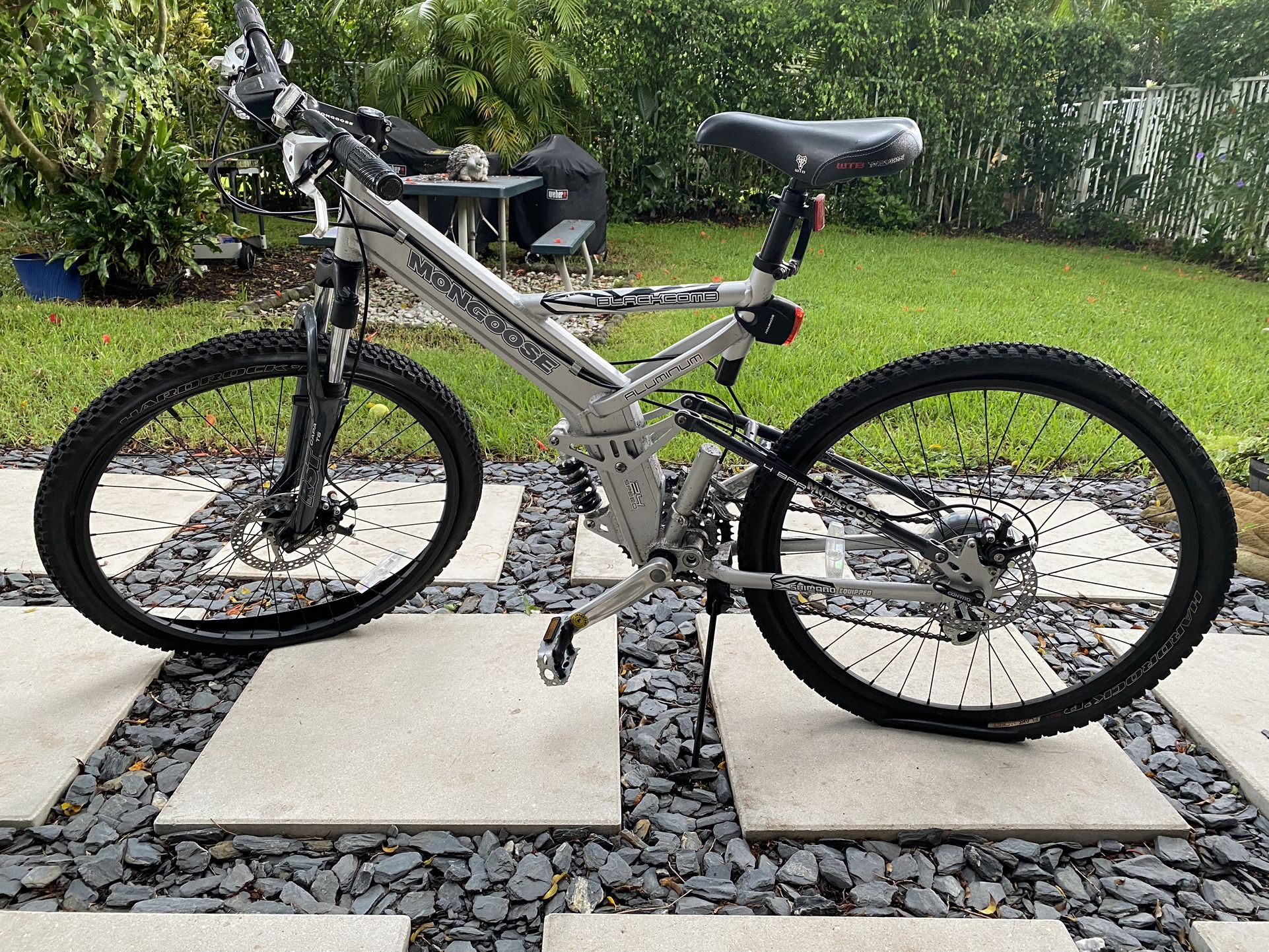 Mongoose Blackcomb Mountain Bike, 26-inch wheels, 24 speeds, Black, Men's