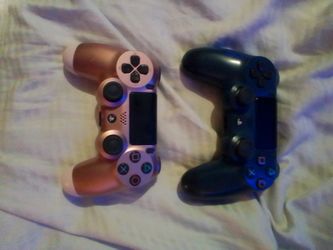 Two PS4 wireless dual shock controllers