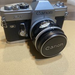 Canon FT QL Film Camera + Canon FD 50mm f/1.8 + Original Case (Japan)