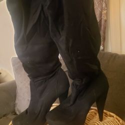 Black Heel Thigh High Size 9