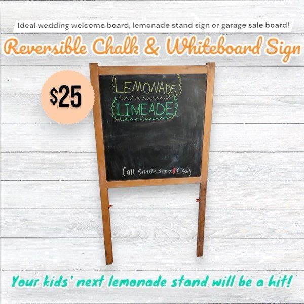 4 Ft Reversible Chalkboard & Whiteboard Folding A-Frame Sign