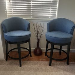 Pier 1 Imports Blue Swivel Barstools Set of 2