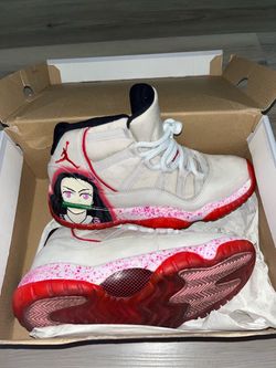 Custom Air Jordan 11 Anime Painted Sneakers 6.5y