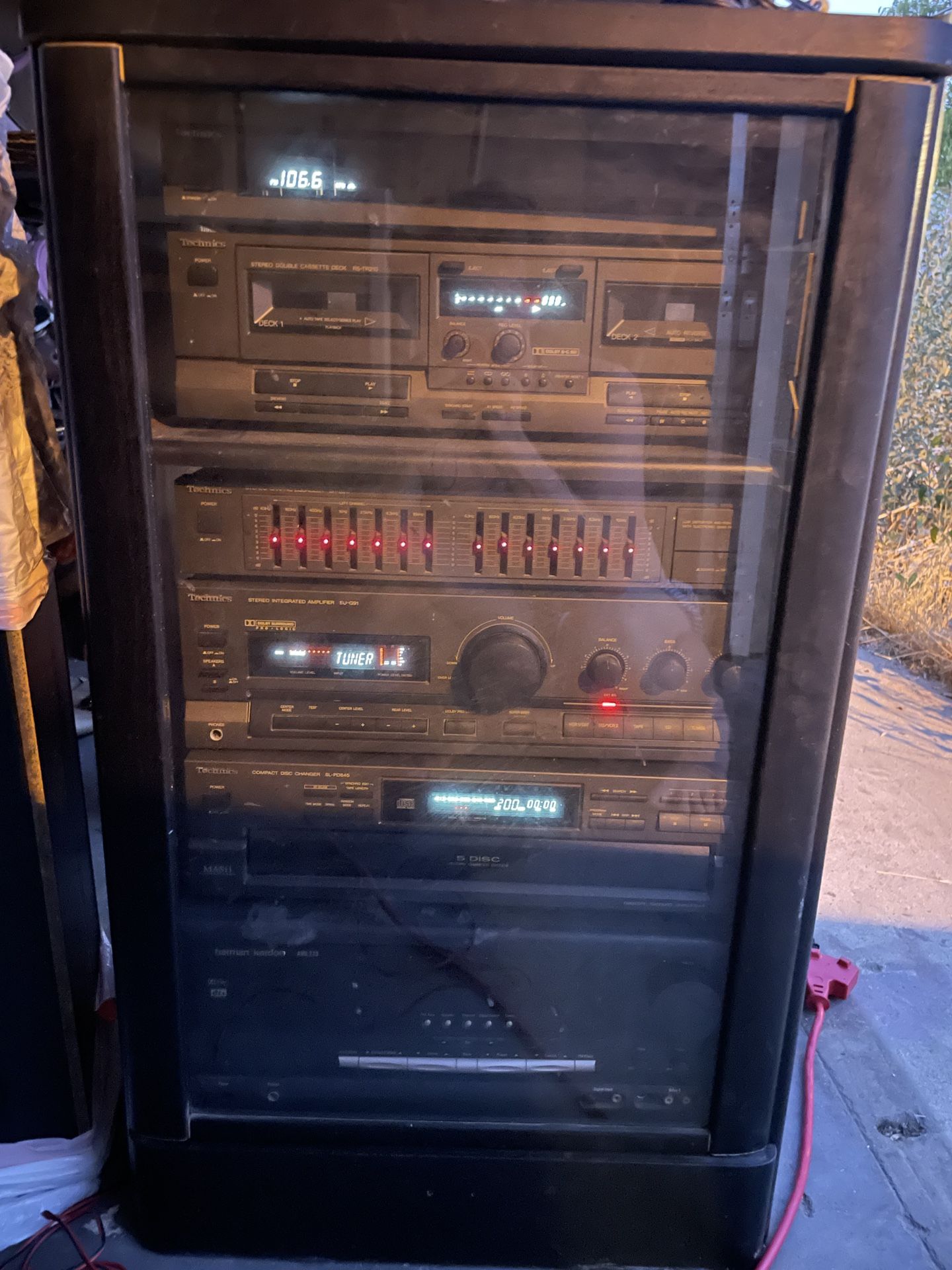 Complete TESTED Technics Stereo System With 3 Speakers