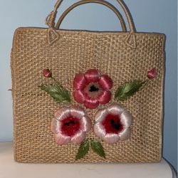 Vintage, Retro Straw Bag Tote