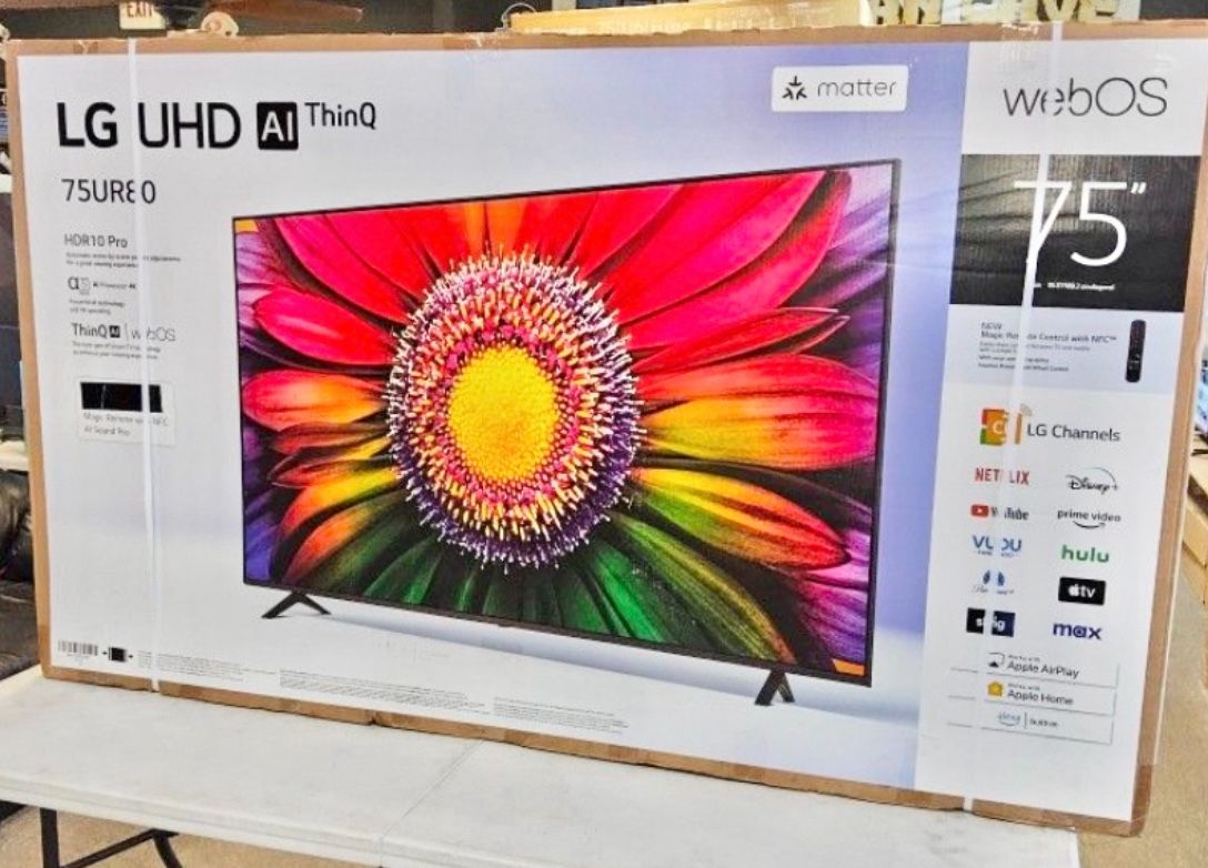 75 TV LG smart 4K HDTV $55 down on financing free delivery six months warranty