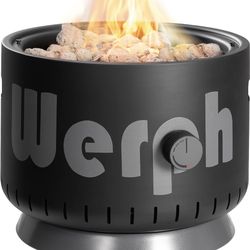 17-Inch Compact Propane Gas Fire Pit, 58,000 BTU, Lightweight with Locking 2-in-1 Lid & Pumice Stones, Perfect for Camping, RV, Picnic, Fishing, and B