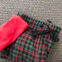 GREAT Women Classic Warm Cozy Fleece Plaid Pants And Red Top Long Sleeves Shirt PJ Pajamas Set Size M