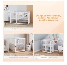 Joymor 8 in 1 Convertible Crib