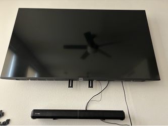 55 inch tv and sound bar.