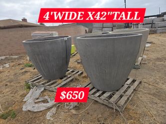 XL CONCRETE CEMENT PLANTERS $650 EACH