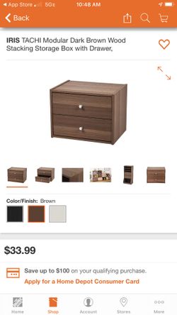 Stacking store box with drawer