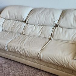  Beige Leather Couches  (For All 3)