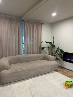 Luxury Modern Curved Bouclé Sofa – LIKE NEW
