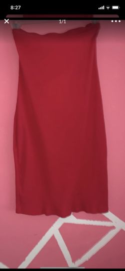 Red tube top dress