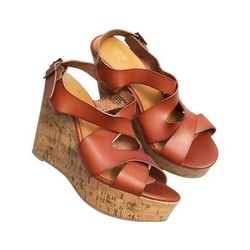 Women's Size 6.5 Brown Mossimo High Heel Wedge Sandals