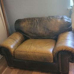 Genuine Leather Oversized Chair