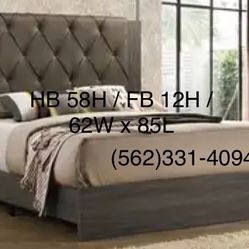 New Queen Size Gray Bed 