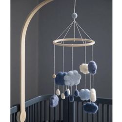 New Clouds Felted baby crib mobile by Sebra