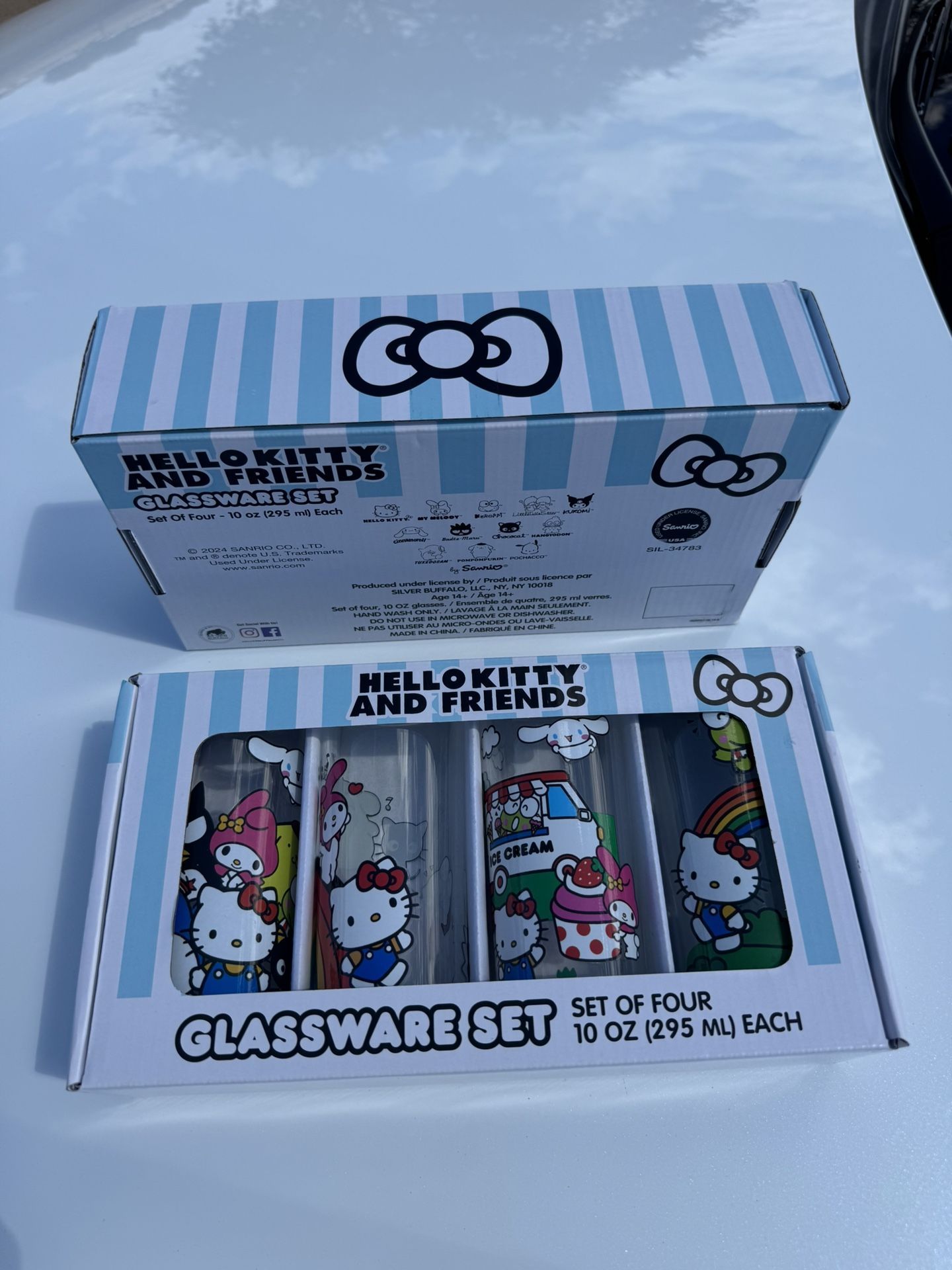 Sanrio Hello Kitty and Friends Glassware Set – 10oz (Set of 4)