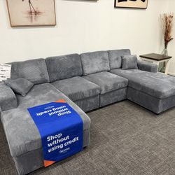 Gray Sofa Sectional Double Lounge Set - Free Delivery Promo 