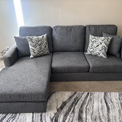 Grey Sectional Sofa with Reversible Chaise
