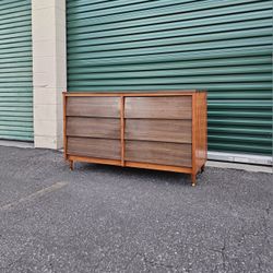 Vintage 1960s Mid Century Wood & Laminate Lowboy Dresser Chest of Drawers Credenza Retro Boho MCM