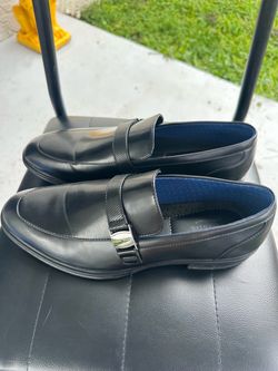 Perry Ellis Portfolio Black Leather Loafers SIZE 11