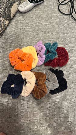 Assorted colors of scrunchies